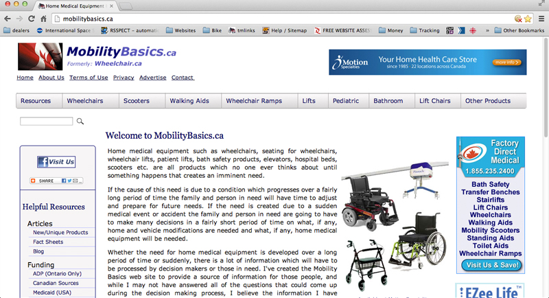 Mobilitybasics.ca Website