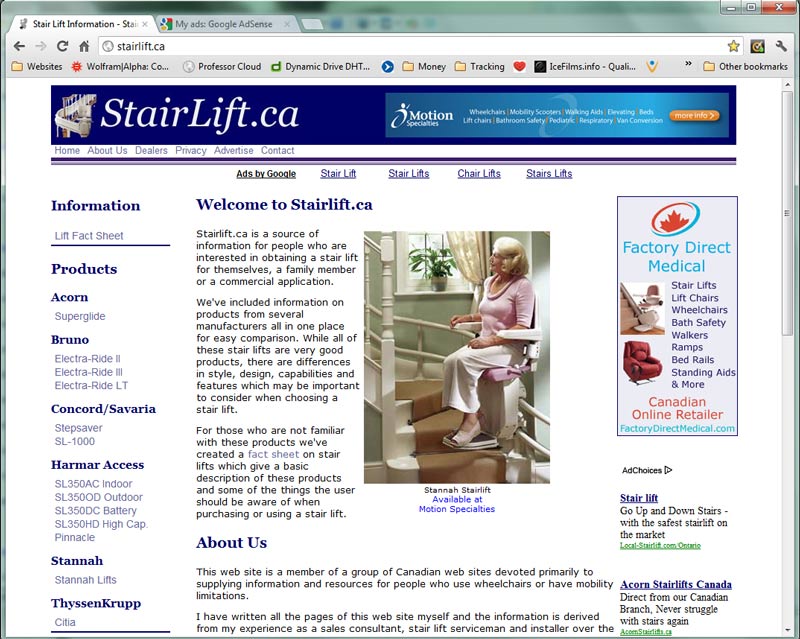 Stairlift.ca Webpage